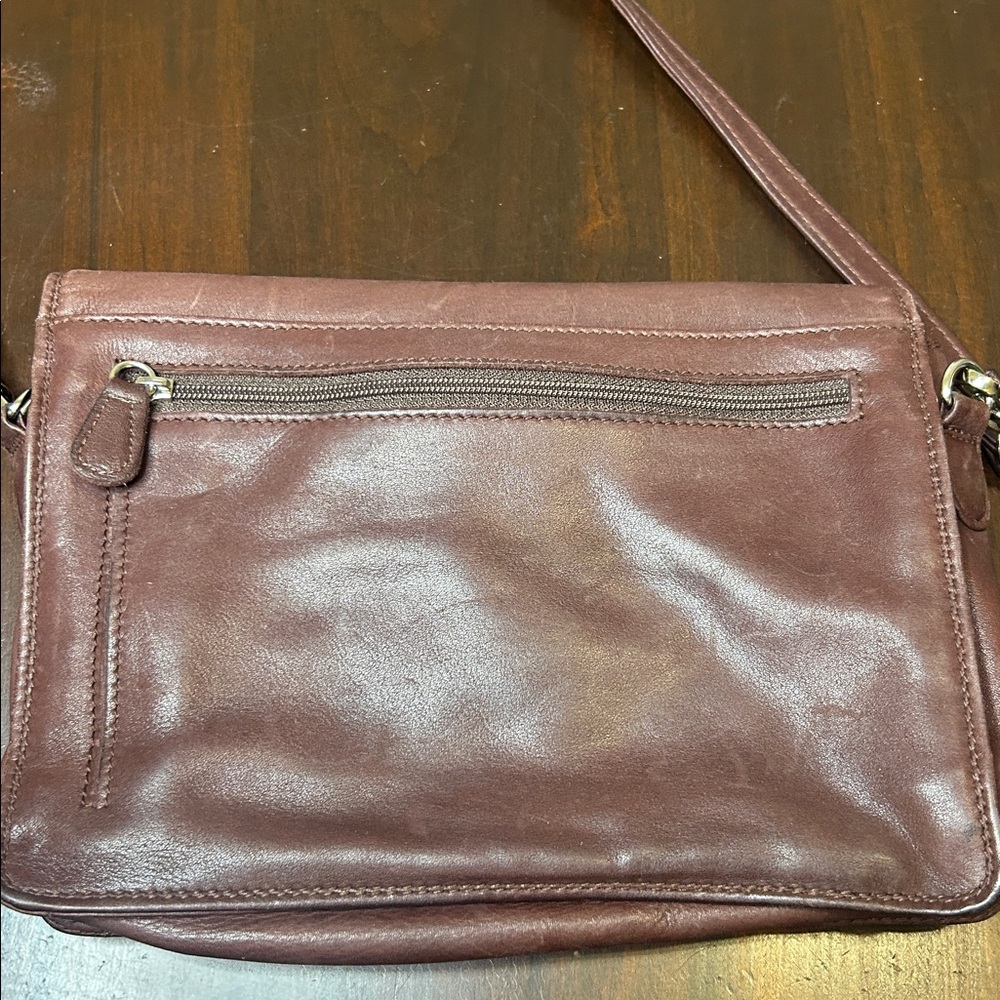 Derek Alexander Leather Crossbody Handbag Half Flap Organizer - Picture 8 of 16